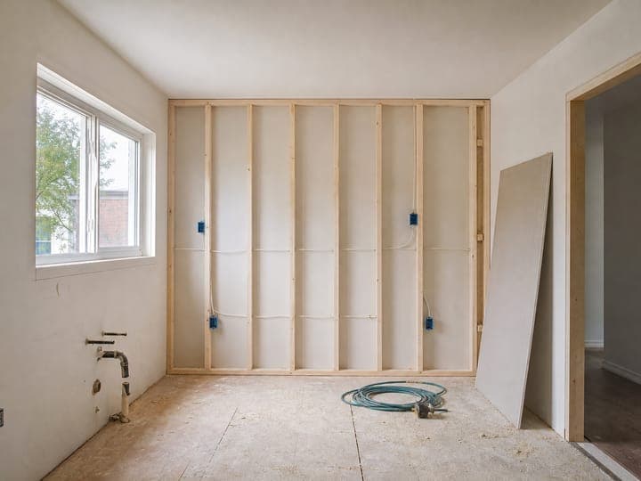 The same kitchen with the new framing finished